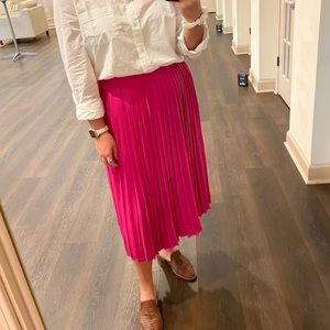 J Crew pleated hot pink skirt